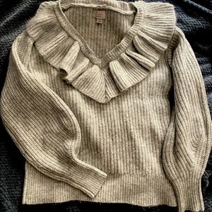 A New Day Ruffle V Neck Sweater